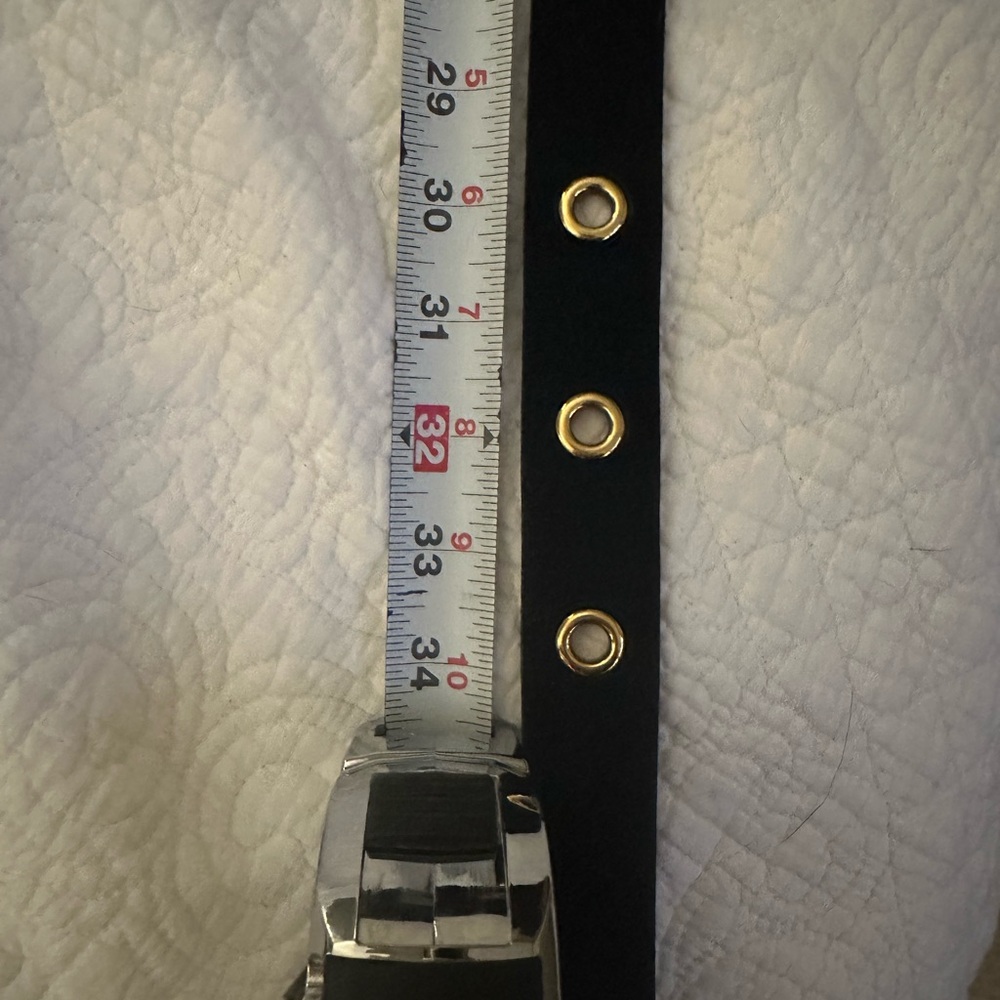 Vintage Gucci Black Belt 30-34 inch with Square Gold Buckle - Picture 6 of 6